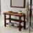 Solid Pine Wood Entryway Shoe Rack Bench, Espresso Brown, 10.6 X 27.57 X 17.74 Inches.