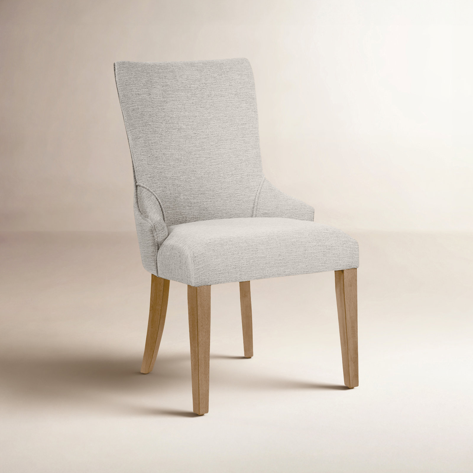 Jezebel Linen Dining Chair, Linen Light Creamy Beige, Natural 