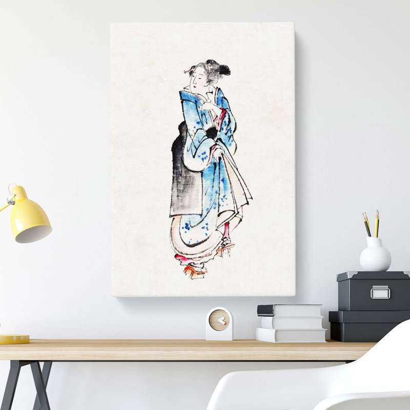 Walking Woman by Katsushika Hokusai - Wrapped Canvas Painting, 76cm H x 50cm W x 3cm D