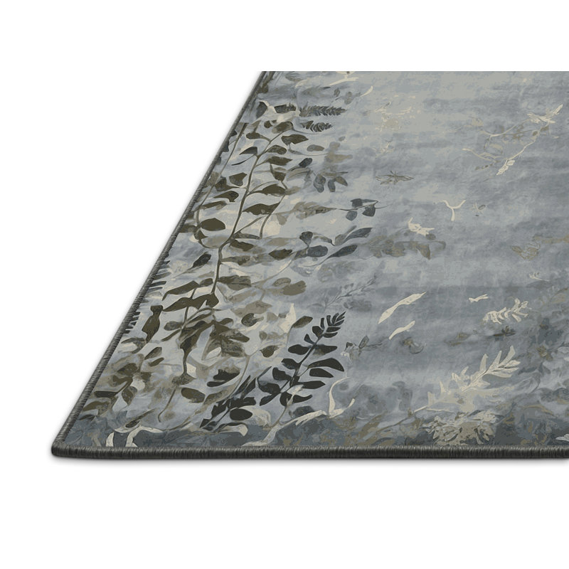 Silky Soft Plush Gray Area Rug, Round 6'
