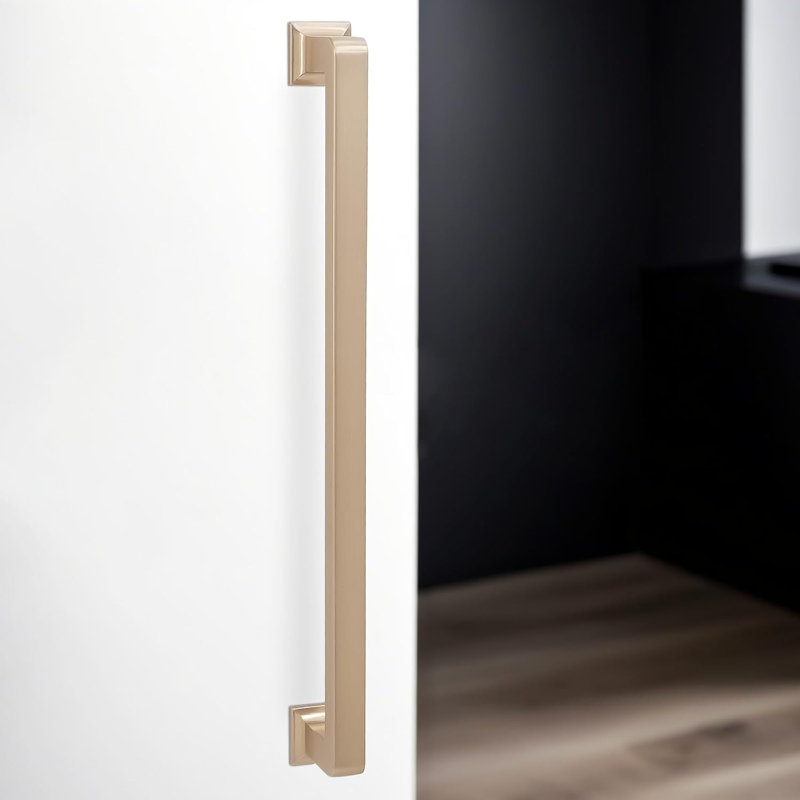 Paquet de 6 poignées d'armoire à champagne - Poignées d'armoire de cuisine et poignées de tiroir avec trou central de 192 mm - Quincaillerie d'armoire durable