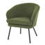 Fauteuil demi-tonneau gris en velours côtelé avec pieds en métal noir, fauteuil d'appoint capitonné Modern Channel avec rembourrage en mousse dense, fauteuil simple confortable pour le bureau de la chambre à coucher du salon-1895059109