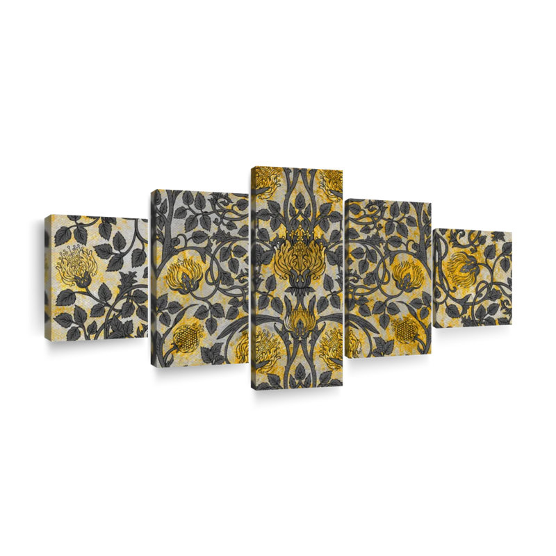 Enchanted Vintage Flowers Multi Piece Canvas Print, H 36 po x l 80 po x P 1,25 po