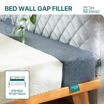 Bourre de lit pour tête de lit et chevet, coussin de coin antidérapant avec housse amovible et lavable, support doux pour la protection des bords du matelas - gris foncé - grand