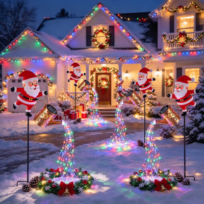 Bougie solaire de Noël, lumières, décorations de Noël pour l'extérieur, pour arbre, cour, porche, jardin (paquet de 1)