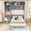 Lit escamotable avec armoires, bureau encastré et tablettes Murphy-640305419-640305409