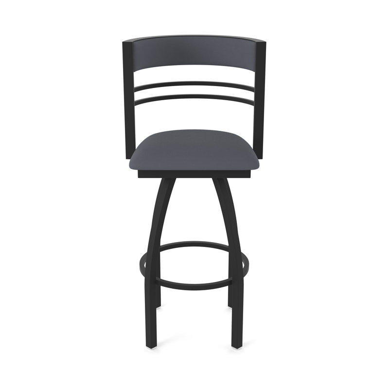 Hunter Swivel Stool, Black Wrinkle, Vinyle - Tempête de galop, Tabouret de comptoir (siège d'une hauteur de 25 p
