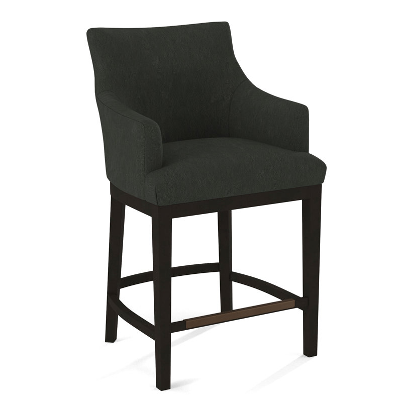 Upholstered Counter Stool, Espresso, Salvador Asphalt