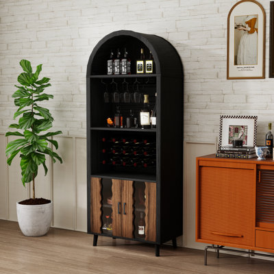 71" Tall Arched Display Bar Cabinet