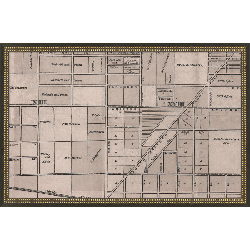 Chicago Vintage Grid Map G Wall Art & Signage by Thom Filicia