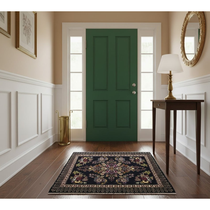 One-of-a-Kind Blue Traditional 3X3 Oriental Area Rug