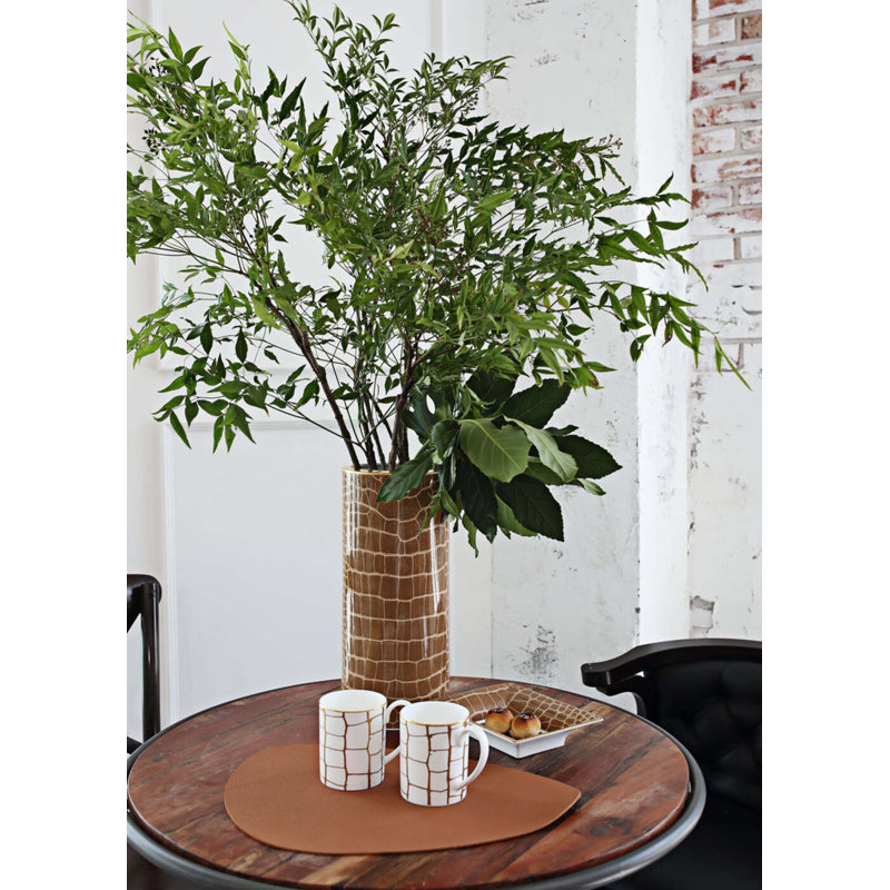 Bone China Table Vase, Brown