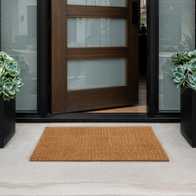 Checkerboard Coir Outdoor Doormat