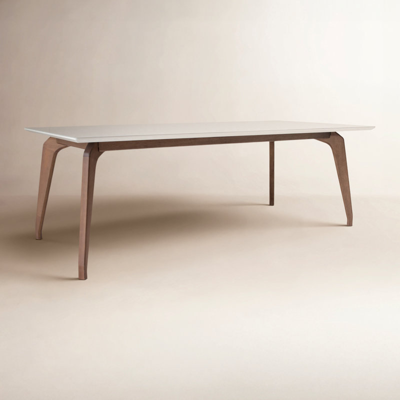 Modern Brazilian Glass Dining Table, Off White, 29.5" H x 86.5" L x 43.5" W