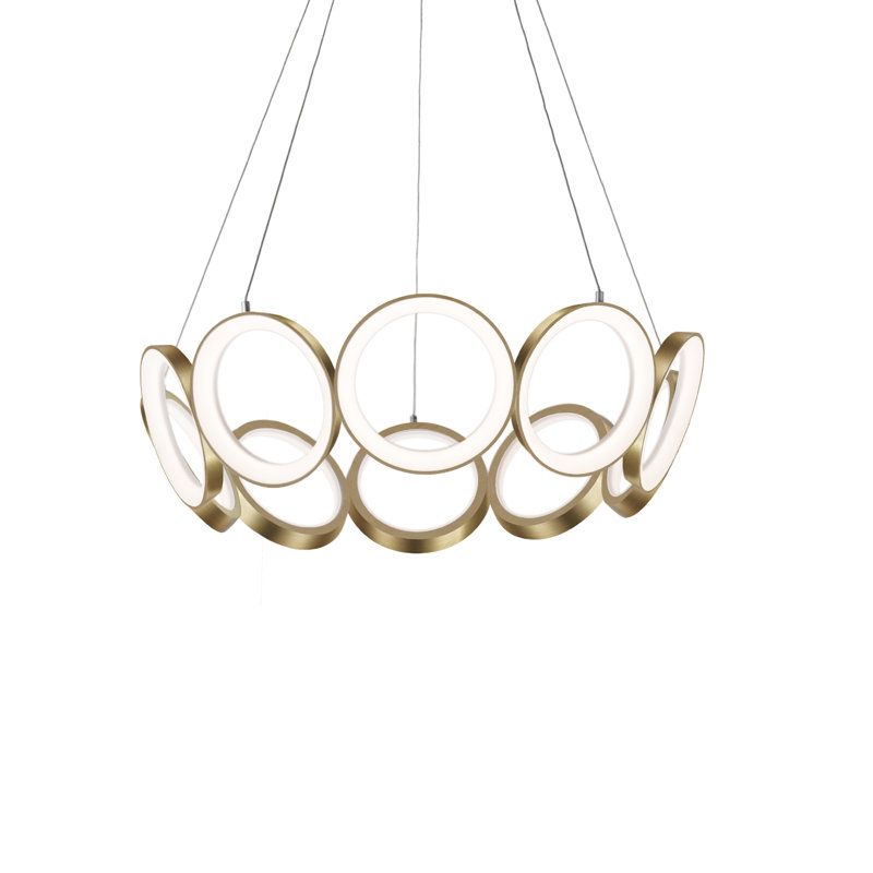 Oros 10 - Light LED Chandelier, Antique Brass