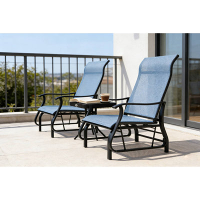 Outdoor Glider Swing Chair Bistro Set Ideal For Backyard Afternoon Sips & Patio Relaxation Chats