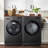 Washer Dryer Countertop Solid Wood With Polyester Coating, Laundry Countertop With Edge Rails，Walnut