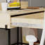 Demileigh Modern Office Desk with Storage Compartments and Metal Legs-634335949