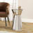 Melle Silver Mirrored Side Table  Round Lamp Table