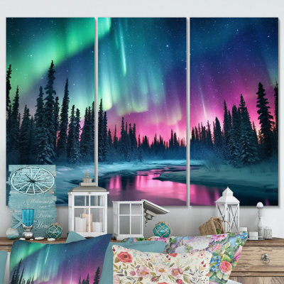 " Northern Lights In Alaska II " 3 - Pieces