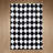 Modern Black/White Machine-Washable Checkered Shag Area Rug-1051670947-1051475502