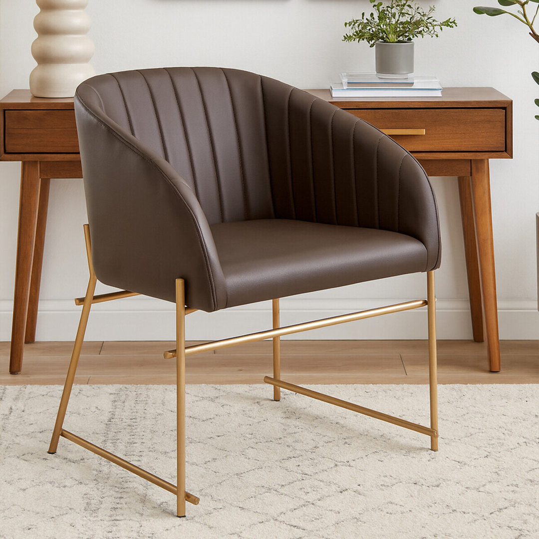Huntleigh 46cm H Upholstered Parsons Chair in Brown