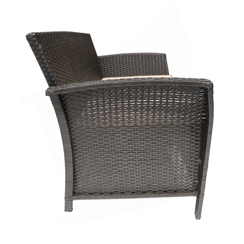 Causeuse d'extérieur avec coussins Morphis, Brun clair, Brun foncé