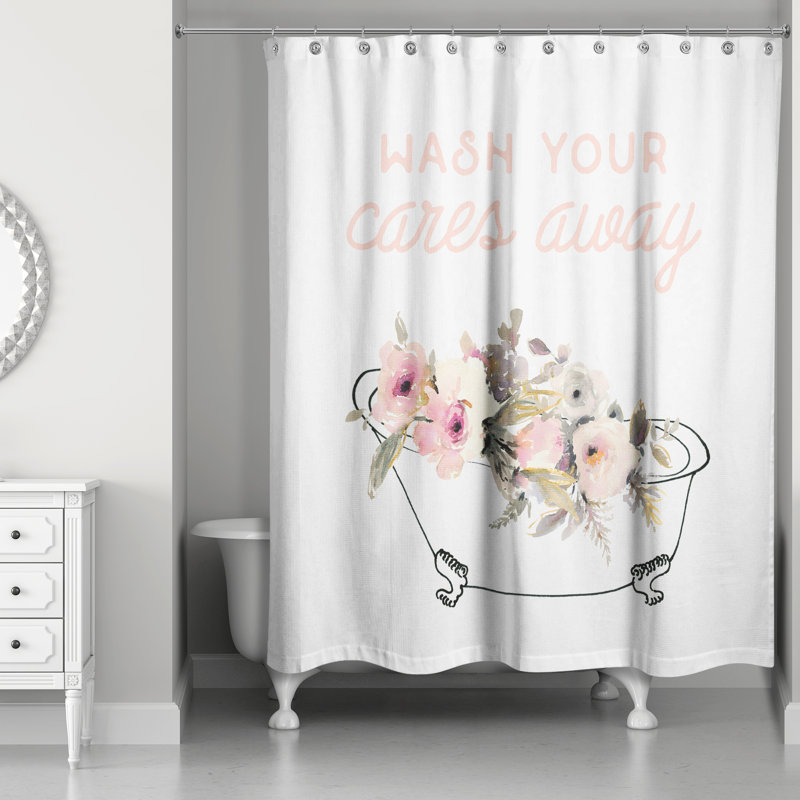 Rideau de douche simple Warrenup, Rose