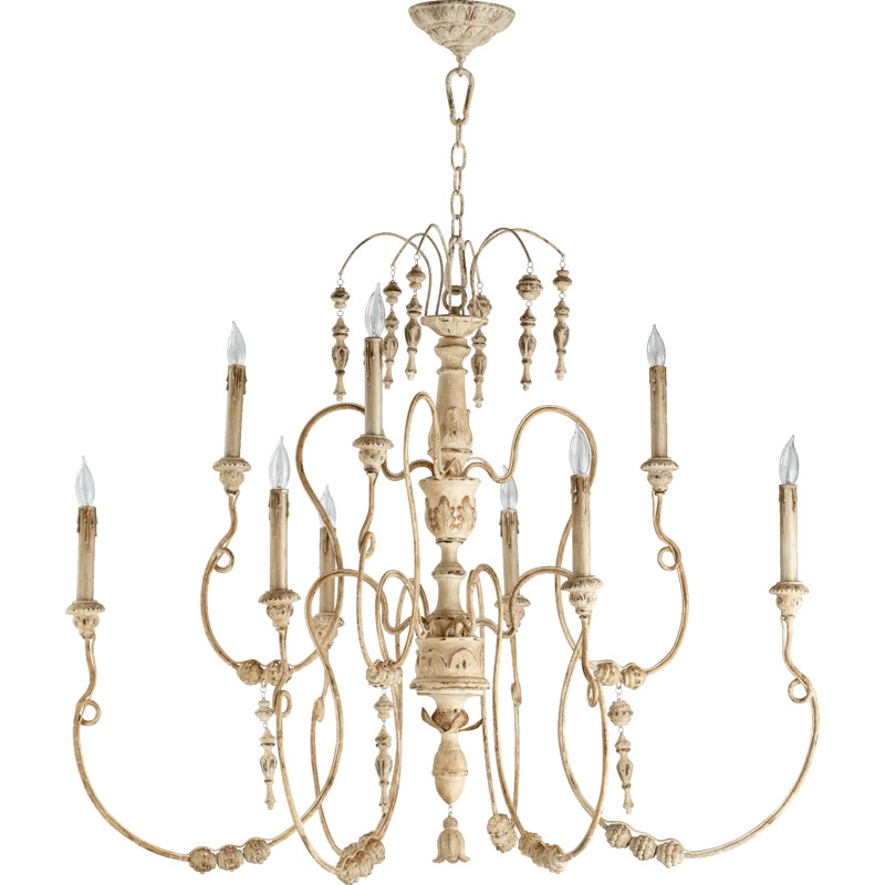 Solange 9 - Light Dimmable Classic / Traditional Chandelier, Persian White