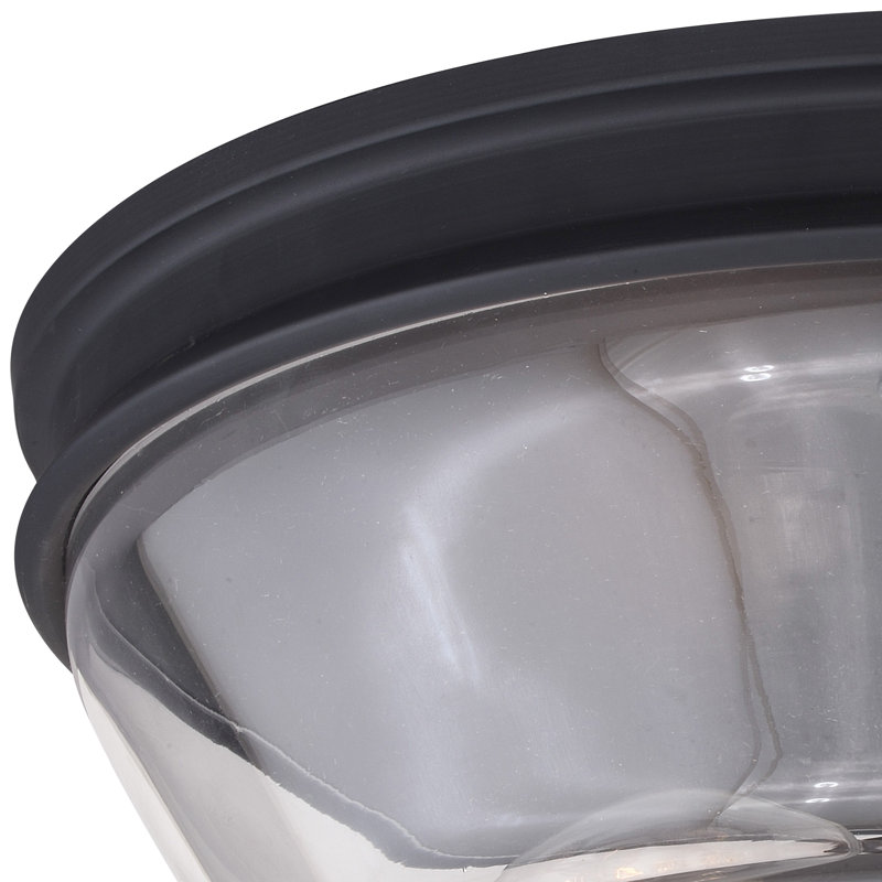 Plafonnier encastré 2 lumières 13 po Akini, Noir mat