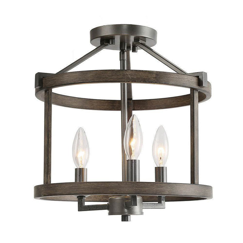 Burkhead 3-lights 12"W Semi Flush Mount