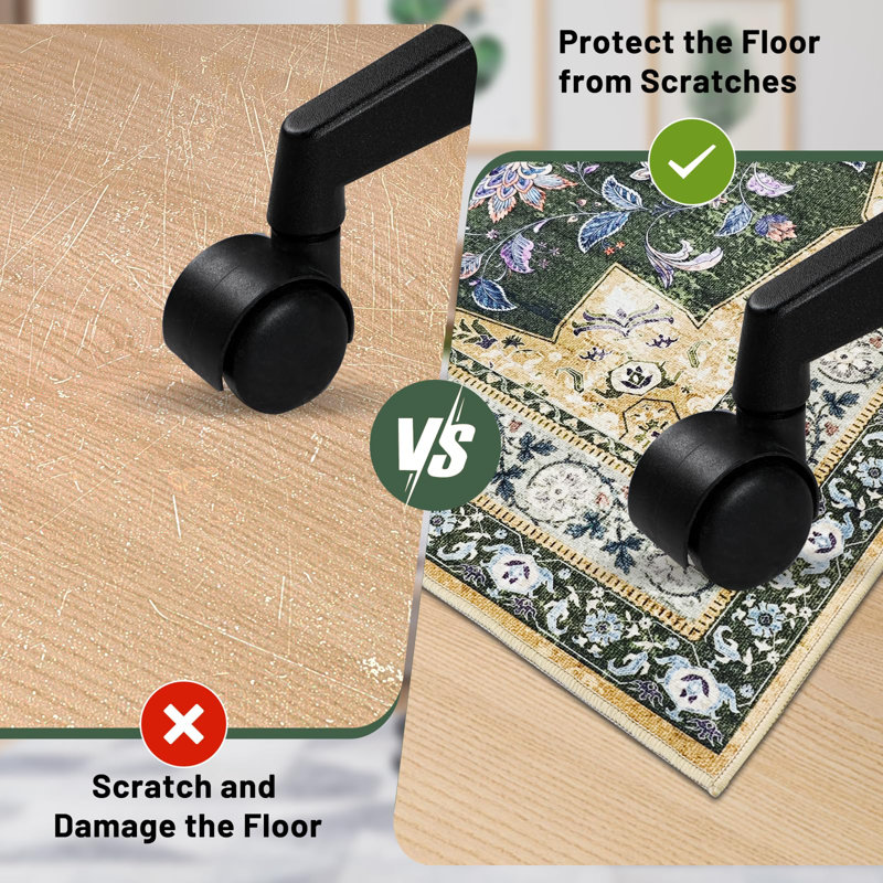 Heavy Duty Office Chair Mat, 48"X60" for Hardwood & Tile Floors, Anti-Slip Protector, Green
