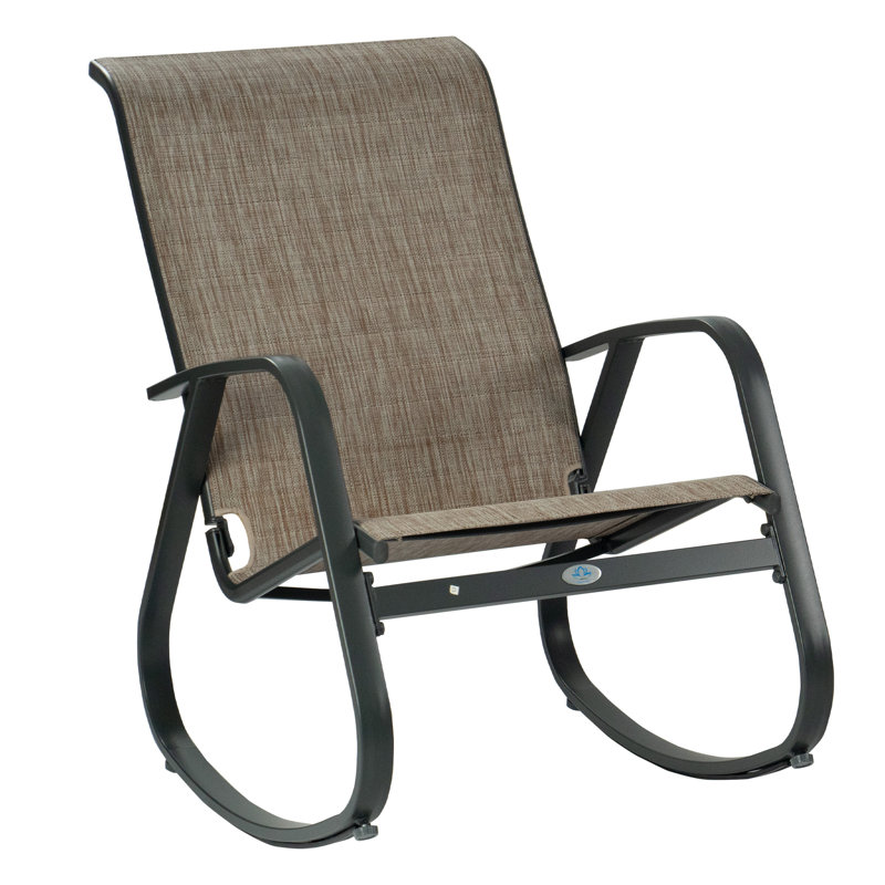 Chaise berçante d'extérieur en métal , Beige