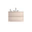 Meuble-lavabo mural lustré de 30 po avec lavabo en céramique et trois trous de robinet, grand meuble-lavabo flottant avec rangement