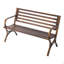 Outdoor Bench Patio Bench 50 Inch Metal Frame Slatted Backrest