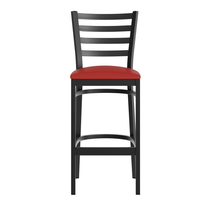 Tabourets de bar Brixton Hercules Series, Noir, Rouge, 1