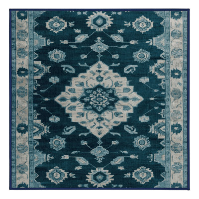 Tapis bleu lavé à la machine