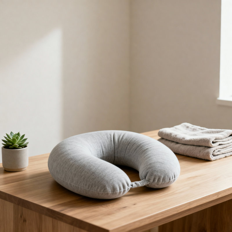 Ergonomic Neck Pillow with Curved Design, Soft Hollowfibre Filling for Neck & Shoulder Support