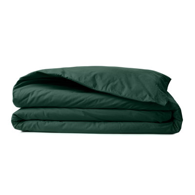 Premium 100% Cotton Ranforce Quilt Cover, Dark Green, 78.7 x 78.7 inches | Soft, Durable Fabric with 155 Thread Count | Easy Care: Machine Washable at 86°F | Button Closure for Secure Fit, Perfect for Cozy Bedrooms