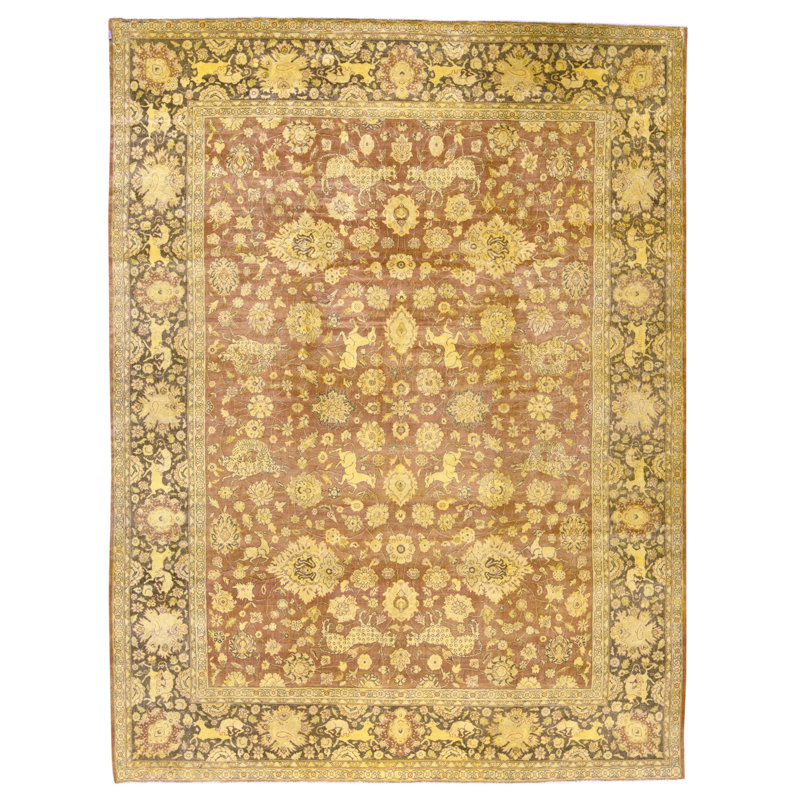 Tapis rouge et noir noué à la main de haute qualité