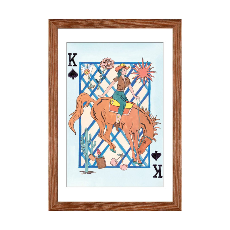 Range Rider III - reproduction d'art murale - papier d'art encadré, H 32 po x l 24 po, Brun
