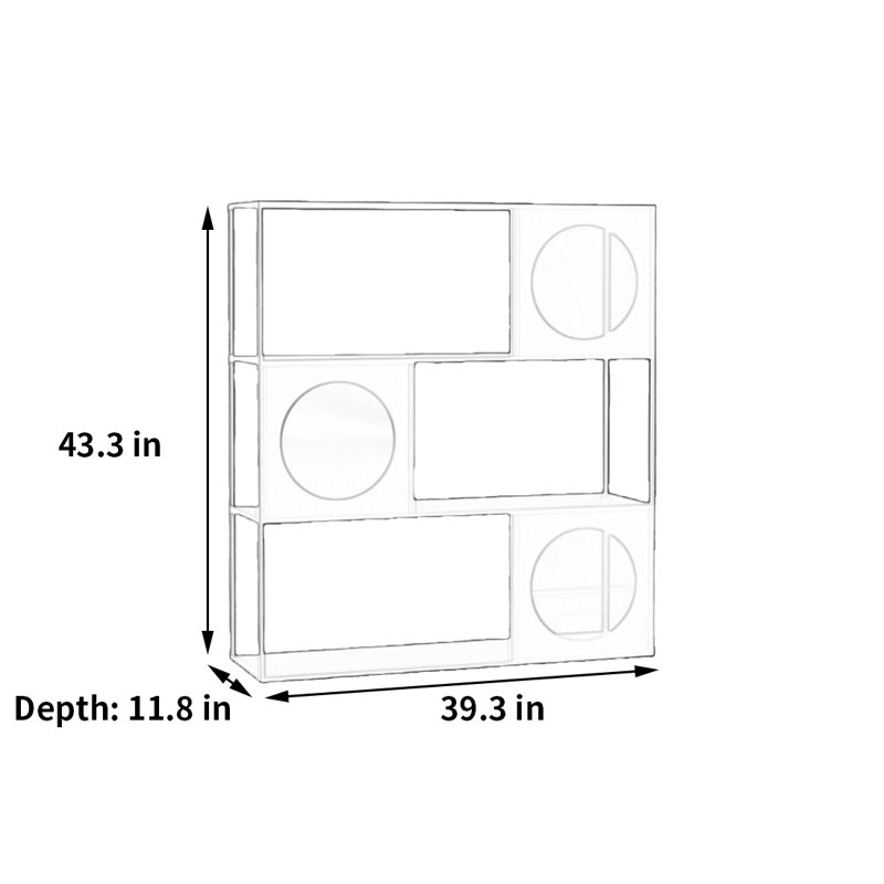 Jopling, (3 tablettes) H 43,3 po x l 39,3 po x P 11,8 po