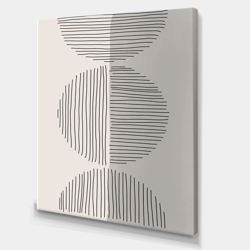 «Abstract Minimal Geometric Lines», reproduction sur toile - cercle géométrique VII, H 32 po x l 24 po x P 1 po