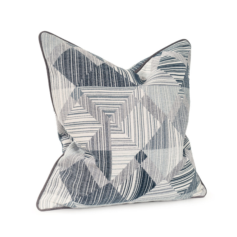 Oreiller en polyester 24 x 24 Prisma, Bleu/gris, Polyester, Carré 24 po
