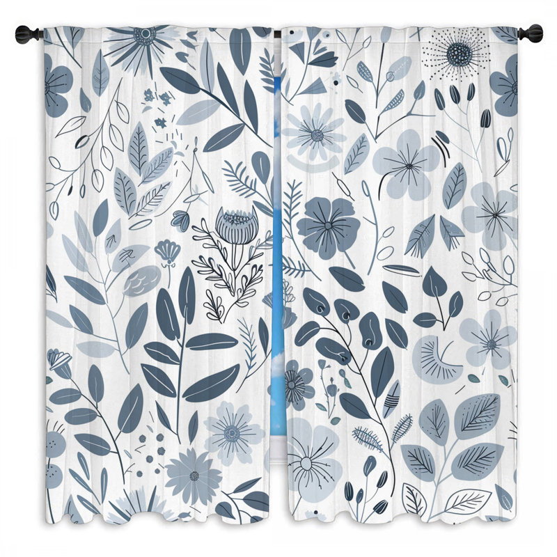 Rideaux de fenêtre Wildflowers, L 20 po x L 82 po