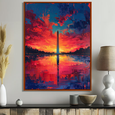 «Blue Red National Pride Washington Monument II - Monuments», art mural