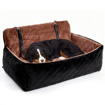Très grand siège d'appoint pour chien avec ceinture de sécurité. Lit de voyage à 3 côtés pour 2 chiens de taille moyenne. Imperméable et antidérapant.  Housse de siège d'auto pour berline VUS camion