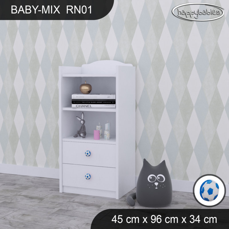 96cm H Kids Cube, White/Blue, 96cm H x 45cm W x 34cm D
