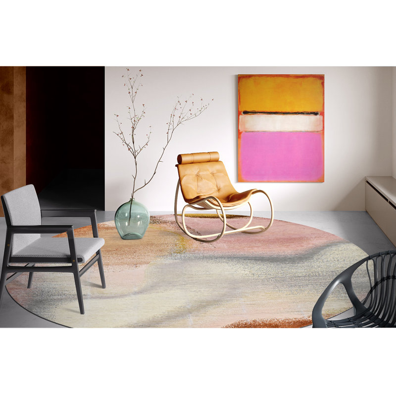 Hand Woven Silk and Wool Abstract Area Rug