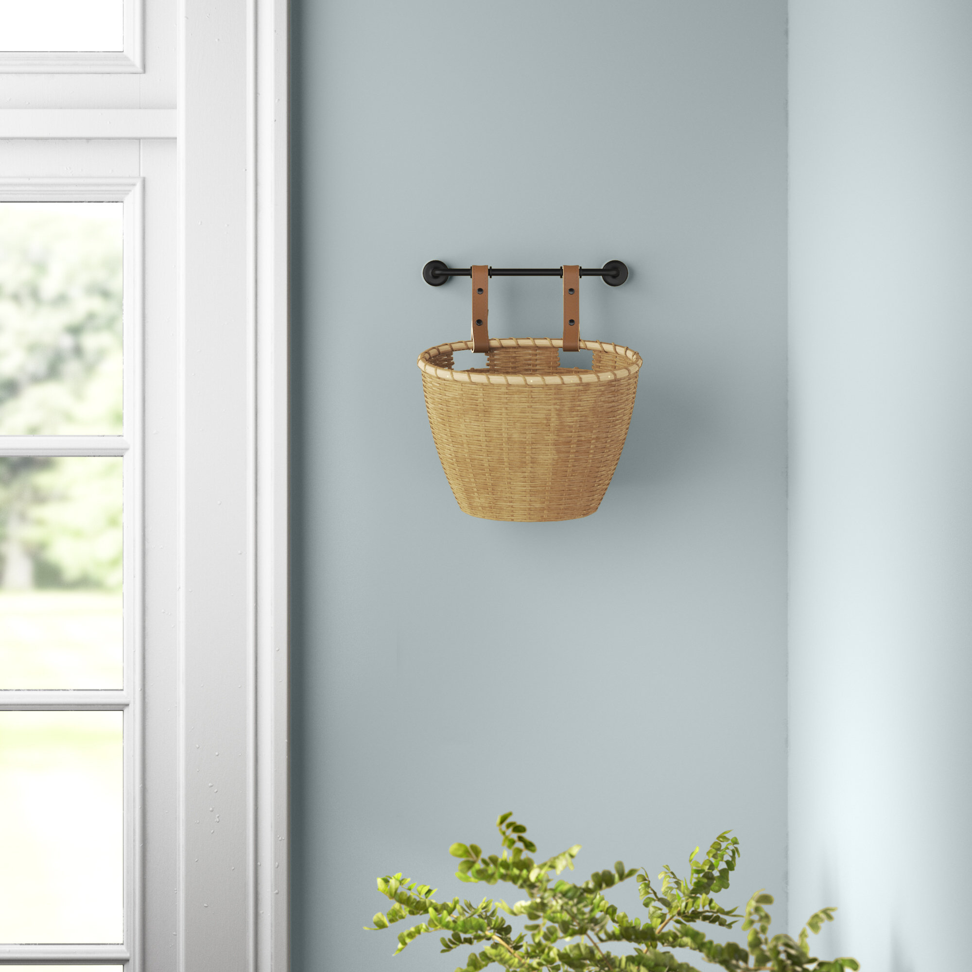 Three Posts™ Kulikowski Round Bamboo Wall Basket Wayfair